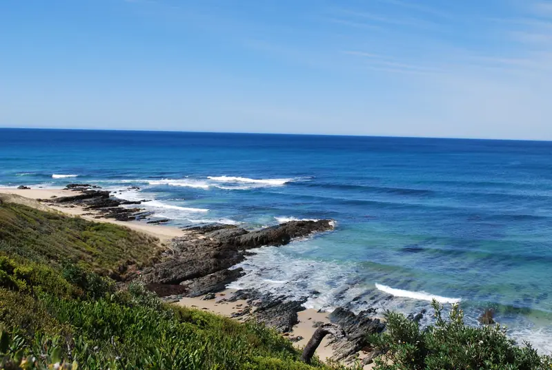 Rocky coastline and clear water
